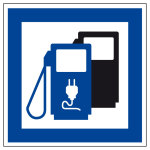 Schild für erneuerbare Energien - Elektro Tankstelle 