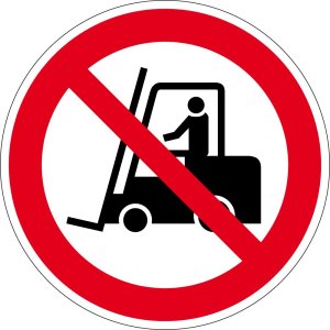 Verbotszeichen - Für Flurförderzeuge verboten - Aluminium - Ø 5 cm