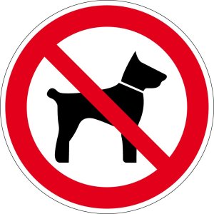 Verbotszeichen - Mitführen von Tieren verboten - Aluminium - Ø 5 cm