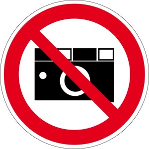 Verbotszeichen - Fotografieren verboten - Aluminium - Ø 5 cm