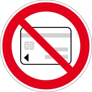 Verbotszeichen - Miführen von elektronischen Datenträgern verboten - Aluminium - Ø 5 cm