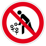 Verbotszeichen - Blumen pflücken verboten
