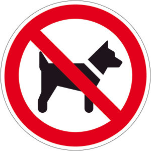 Verbotszeichen - Mitführen von Hunden verboten - Aluminium - Ø 5 cm