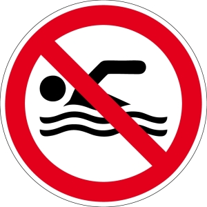 Verbotszeichen - Schwimmen verboten - Aluminium - Ø 5 cm