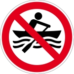 Verbotszeichen - Muskelbetriebene Boote verboten