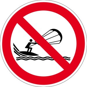 Verbotszeichen - Kitesurfen verboten - Aluminium - Ø 5 cm