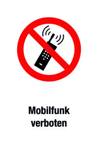 Verbotsschild - Mobilfunk verboten - Folie Selbstklebend - 20 x 30 cm