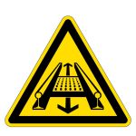 Warnzeichen - Warnung vor Gefahren durch eine Förderanlage im Gleis
