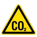 Warning sign - warning of CO2 - danger of suffocation