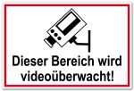 Zutrittsschild - Dieser Bereich wird videoüberwacht!