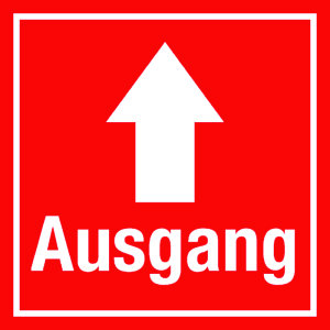 Türkennzeichnung - Ausgang   - Aluminium - 5 x 5 cm