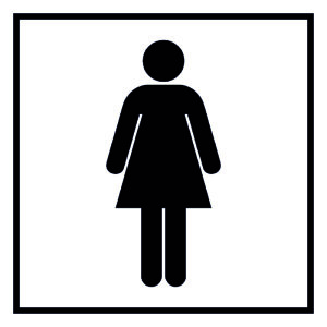 Türkennzeichnung - WC Damen  - Aluminium - 5 x 5 cm 