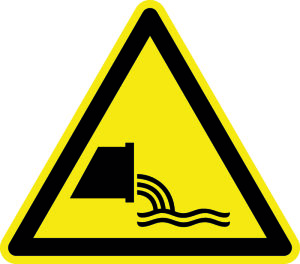 Warnzeichen - Warnung vor Abwassereinleitung  - Aluminium - Schenkellänge 5 cm