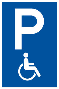 Parkplatzschild - Nur für Rollstuhlfahrer - Folie Selbstklebend  - 20 x 30 cm