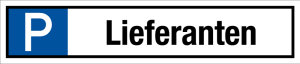 Parkplatzschild - Lieferanten - Folie Selbstklebend  - 11 x 52 cm
