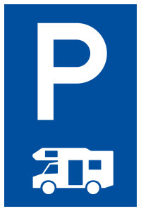 Parkplatzschild - Nur für Wohnmobile - Folie Selbstklebend  - 20 x 30 cm