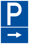 Parkplatzschild - Parkplatz rechts