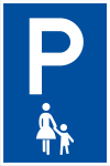 Parkplatzschild - Mutter und Kind
