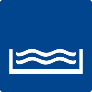 Schwimmbadschild - Freibad - Folie Selbstklebend - 5 x 5 cm