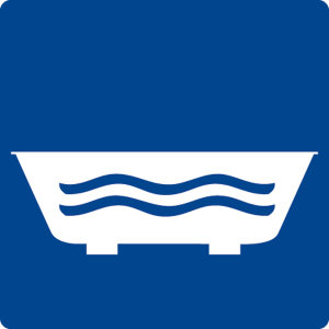 Schwimmbadschild - Wannenbad - Folie Selbstklebend - 5 x 5 cm
