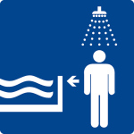 Schwimmbadschild - Erst duschen