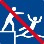 Schwimmbadschild - Schubsen verboten