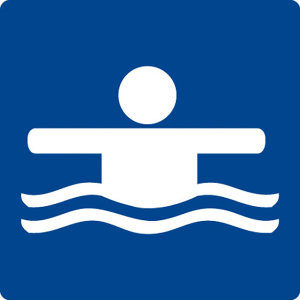 Schwimmbadschild - Nichtschwimmergrenze  - Folie Selbstklebend - 5 x 5 cm