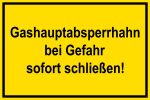 Schild für Gas- und Heizungsanlagen - Gashauptabsperrhahn