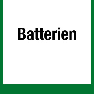 Wertstoffkennzeichen - Batterien  - Folie Selbstklebend - 5 x 5 cm