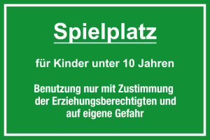 Spielplatzschild - Spielplatz - Folie Selbstklebend - 20 x 30 cm