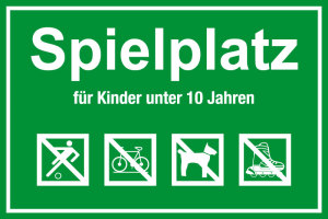 Spielplatzschild - Spielplatz  - Folie Selbstklebend - 20 x 30 cm