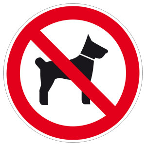 Verbotszeichen - Mitführen von Tieren verboten - Kunststoff - Ø 5 cm