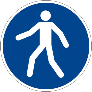 Gebotszeichen - Fußgängerweg benutzen - Kunststoff - Ø 5 cm