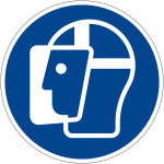 Mandatory sign - use face shield