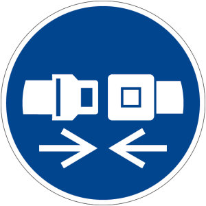 Gebotszeichen - Rückhaltesystem benutzen - Kunststoff - Ø 5 cm