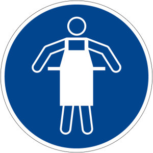 Gebotszeichen - Schutzschürze benutzen - Kunststoff - Ø 5 cm