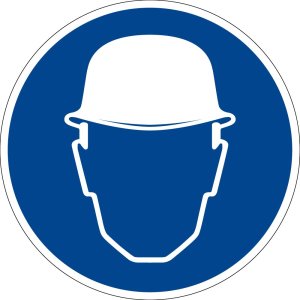 Gebotszeichen - Schutzhelm benutzen - Kunststoff - Ø 5 cm