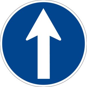 Gebotszeichen - Richtungsangabe - Kunststoff - Ø 5 cm