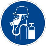 Gebotszeichen - Schweres Atemschutzgerät benutzen
