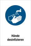 Gebotsschild - Hände desinfizieren