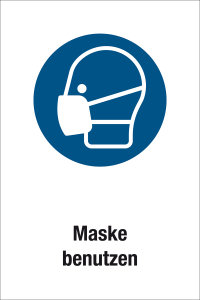 Gebotsschild - Maske benutzen - Kunststoff - 20 x 30 cm