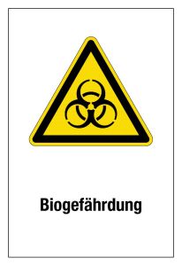 Warnschild - Biogefährdung - Kunststoff - 20 x 30 cm