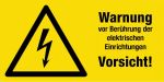 Warnschild - Elektrische Einrichtungen