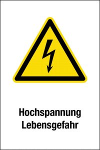 Warnschild - Hochspannung Lebensgefahr - Kunststoff - 20 x 30 cm