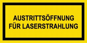 Warnschild - Austrittsöffnung für Laserstrahlung - Kunststoff - 10 x 20 cm