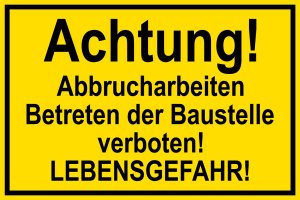 Warnschild Lebensgefahr V - Kunststoff - 20 x 30 cm