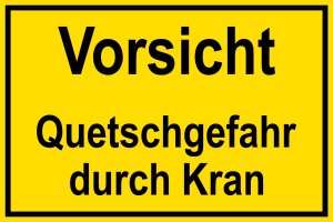 Warnschild - Vorsicht Quetschgefahr - Kunststoff - 20 x 30 cm