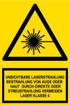 Warnschild - Unsichtbare Laserstrahlung Laser Klasse 4