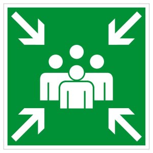 Fluchtwegschild - Sammelstelle  - Kunststoff - 5 x 5 cm