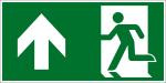 Fluchtwegschild - Rettungsweg geradeaus / links oben